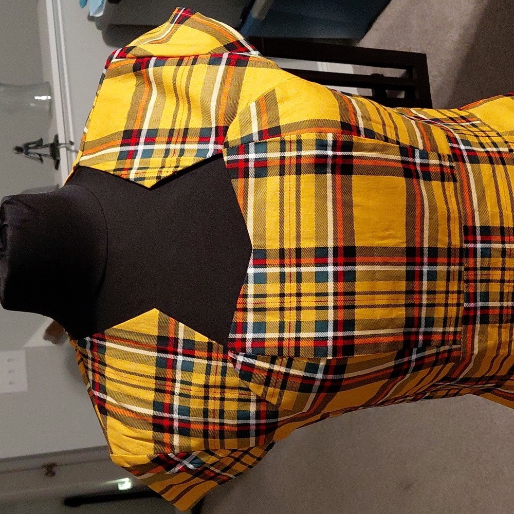 Yellow Plaid Women Dress